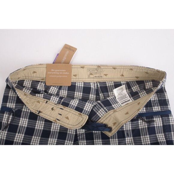 Patagonia Mens Shorts Blue Plaid Organic Cotton Canvas US 30 x 18 NWT - Picture 6 of 7